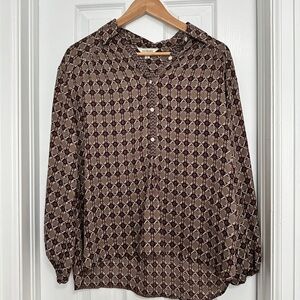 Max Studio Brown Casual Button Down Shirt